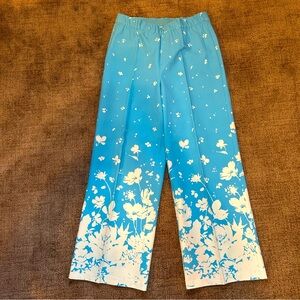 Adorable Blue & White Flowered Pants